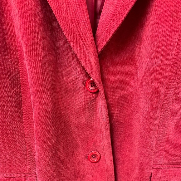 Dress Barn Vintage Corduroy fine wale red blazer - Picture 5 of 6